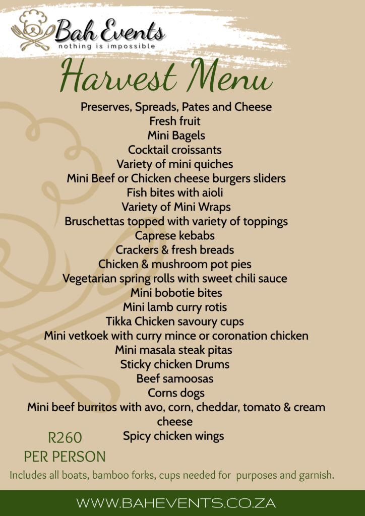 Harvest Menu 2026